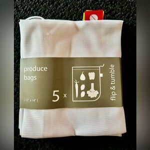 5 White Mesh Produce Bags